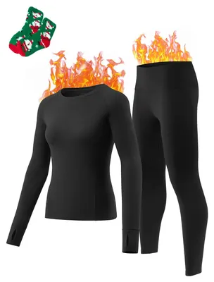 Produktbild von Thermisches Unterwäsche Damen - Lange Unterhose - Fleece gefüttert - Atmungsaktiv