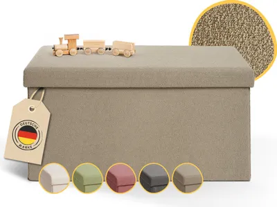 Produktbild von Laleni Sitzbank mit Stauraum groß - Truhenbank mit Stauraum 76x38x38 cm - Sitztruhe mit Stauraum - Bequemer Hocker mit Stauraum - Sitzbox in Taupe