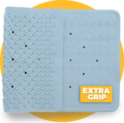 Produktbild von Badewannenmatte rutschfest Blau 40 x 70 cm - Antirutschmatte Dusche mit extra Saugnäpfen - Maschinenwaschbar - Natürliches Gummi - Duscheinlage rutschfest - Kinder, Familien & Senioren