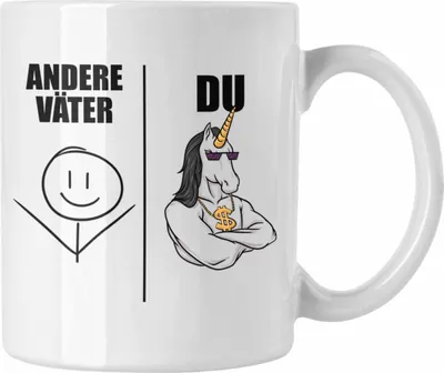 Produktbild von Trendation - Bester Vater Tasse Geschenk mit Spruch Vatertag Geschenkidee von Sohn für Papa Kaffeetasse (Weiß)