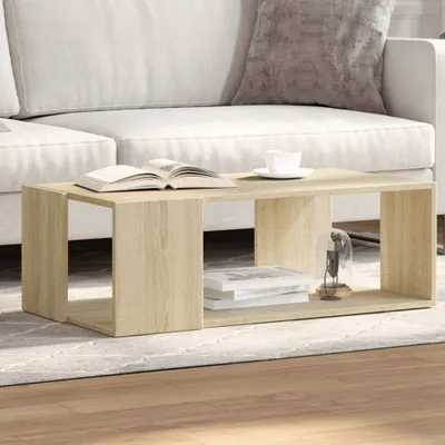 Produktbild von Couchtisch Wohnzimmer - Kaffeetisch - Sonoma-Eiche 89,5x48x30 cm Holzwerkstoff - Sofatisch CC30561