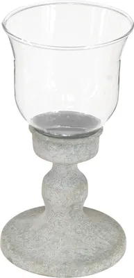 Produktbild von Deko Pokal Glas auf Metallfuß im charmanten Vintage Design