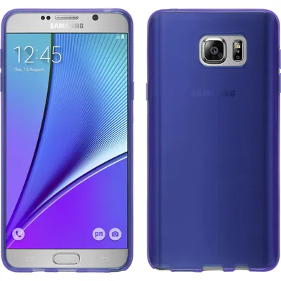 Produktbild von PhoneNatic Case kompatibel mit Samsung Galaxy Note 5 - lila Silikon Hülle transparent + 2 Schutzfolien