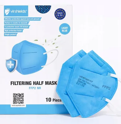Produktbild von Atemschutzmaske Virshields FFP2 blau 10 Stück für Schutz für Hygiene Packung