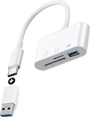 Produktbild von Rolio SD Kartenleser - All In One USB 3.0 und USB C Speicherkartenleser - SD/TF/USB 3.0 Kartenleser - Inklusive Konverter