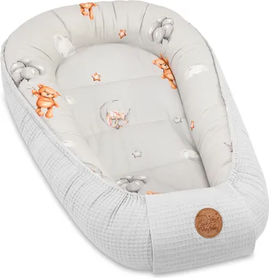 Produktbild von Babynest Neugeborene Nestchen Baby Waffelpique 50x90 cm Teddybären