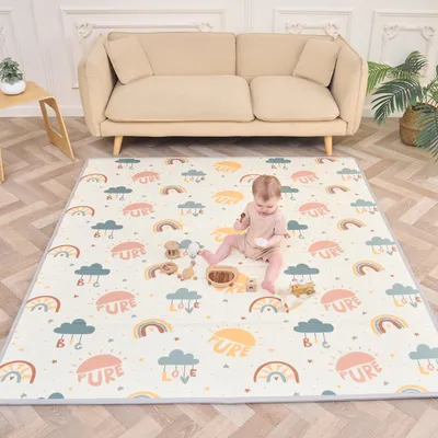 Productafbeelding van Kruipmat voor baby's, opvouwbaar, speelmat voor kinderen, speelkleed, 180x200x1,5 cm, kruipdeken