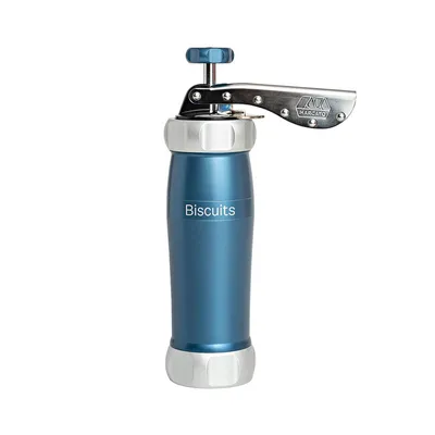 Produktbild von MARCATO Sparabiscoti. Keksmaschine Keksmaschine Kekspulver Blau Eloxiertes Aluminium Verschiedene Formen 25x10x5 cm Easy toUse.