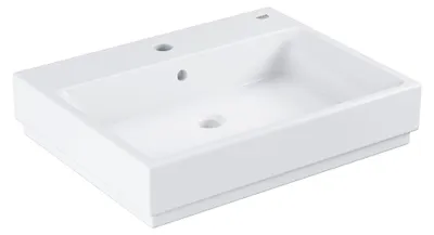 Produktbild von Grohe Aufsatzwaschtisch CUBE KERAMIK 1 Hahnloch, mit Überlauf 60 cm, 600 x 490 mm PureGuard/alpinweiß