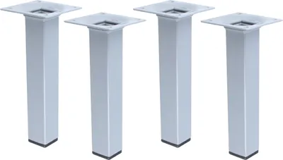 Produktbild von Möbelstempel 4er Set Möbelfüße Tischbeine Möbelstützen Silber 25x25mm eckig Sofafüße 150mm