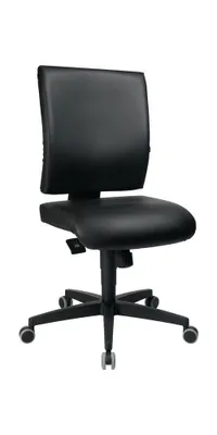 Produktbild von Topstar Arbeitsdrehstuhl (Hartbodenrollen / Kunstlederbezug schwarz 410-530 mm) - LSH1000D10H