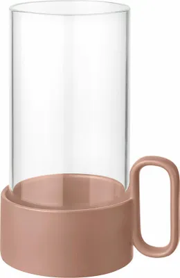 Produktbild von Blomus Windlicht Yuragi, Teelichthalter, Kerzenständer, Steingut / Glas, Terracotta, 21 cm, 66636