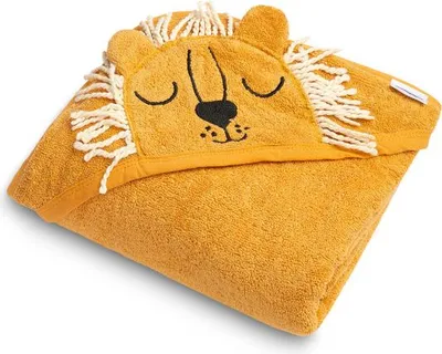 Immagine prodotto di SENSILLO - Asciugamano da bagno con cappuccio poncho bambino con cappuccio - 90x90cm - 100% cotone - Giallo