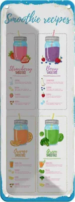 Produktbild von vianmo Blechschild 27x10 cm Smoothie Recipe Berry Orange