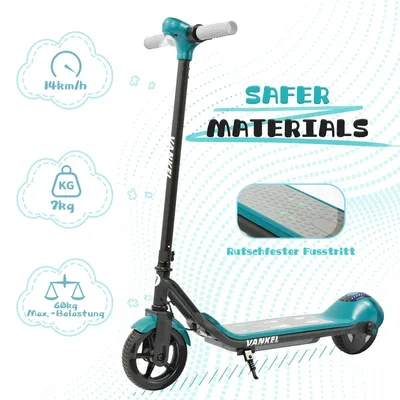Obrázek produktu pro Elektrický dětský skútr - E-skútr pro děti - motor 110 W - maximální rychlost 14 km/h - kola o průměru 16,5 cm - 2 kola - vhodný od 14 let