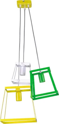 Immagine prodotto di Lampadario TEDY giallo-verde-bianco 3xE27x60W in metallo, dimensioni: 110x45x45 cm, IP20, Kaja