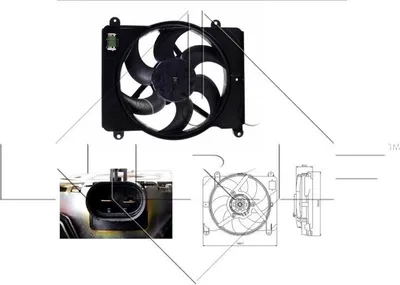 Produktbild von NRF 47255 Lüfter Motorkühlung Kühlerlüfter für FIAT PUNTO (176) Wasserkühler