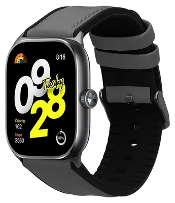 Produktbild von kwmobile Leder Uhrenarmband für Xiaomi Redmi Watch 5 & 4 / Smart Band 8 Pro / Smart Band 9 Pro Armband - Ersatzarmband für Fitnesstracker mit