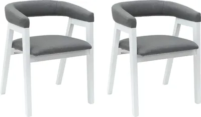 Image de vidaXL - 2 chaises de salle à manger, bois massif d'hévéa, blanches, 54 x 57 x 73 cm