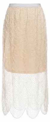 Image de Jupe pour femme EMBELL - beige, taille XS