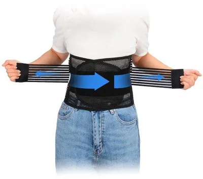 Produktbild von Famanu Rückenstütze Verstellbar und Atmungsaktiv - Ergonomisches Design, Schwarz, M