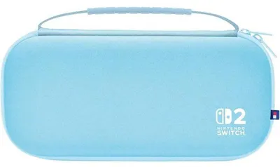 Image de Housse de Transport Nintendo Switch 2, Protection Rigide, HORI, Bleu Clair, Licence Officielle Nintendo