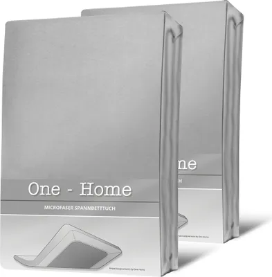 Produktbild von 2 Spannbettlaken silber 180x200 cm - 200x200 cm Microfaser Spannbetttuch Set