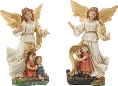 Produktbild von Schutzengel mit Kindern 2er Set 3,6 cm Polyresin Dekofigur