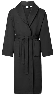 Image de Peignoir pour homme Ladeheid en tissu éponge 100 % coton à motif gaufré LA40-226 (noir (D16), taille S)