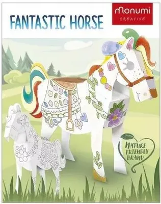 Image de CubeHead 3D Cheval fantastique Monumi Livre de coloriage