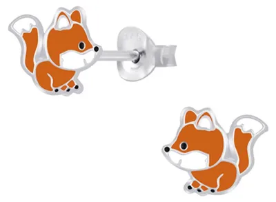 Produktbild von Kinder Ohrringe Silber 925 Ohrstecker Fuchs Silber
