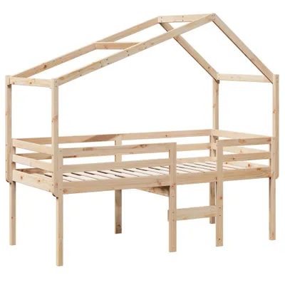Immagine prodotto di Letto a Soppalco con Tetto 90x200 cm in Legno di Pino