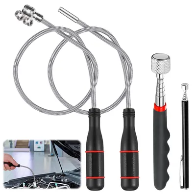 4er Set Teleskop-Magnetstab, 60 cm, flexibel, 1,36-6,80 kg Tragkraft