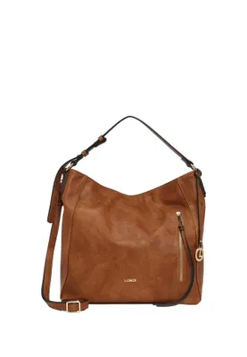 Produktbild von L.CREDI Schultertasche Umhängetasche Jana Hobo Cognac hellbraun