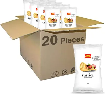 Produktbild von 20x SAN CARLO RUSTICA Italian Salted Crisps Chips Snack 50g