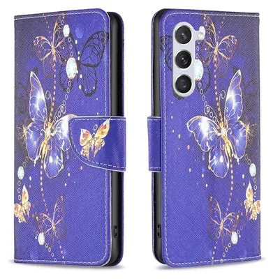 Produktbild von Für Samsung Galaxy S24 FE Kunstleder Tasche Hülle Book Wallet Motiv Design Etuis
