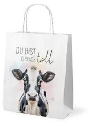 Produktbild von Geschenktragetasche Lucky Friends, Motiv Kuh, 24 x 20 x 8 cm