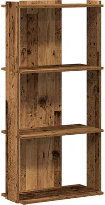 Produktbild von vidaXL Bücherregal 3 Böden Altholz-Optik 60x30x120 cm Holzwerkstoff