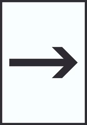 Produktbild von Richtungspfeil rechts Schild hochkant schwarz weiss Pfeil A1 Rückseite selbstklebend