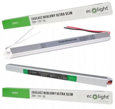 Obrázek produktu pro Napájecí zdroj pro LED pásky, 36W, ultra tenký transformátor, IP20