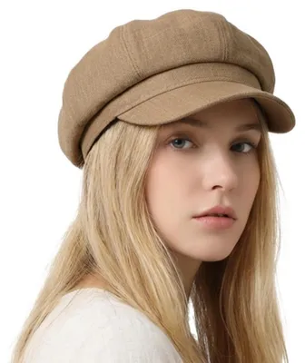 Produktbild von Ballonmütze Damen Baumwolle Leinen Khaki Einheitsgröße