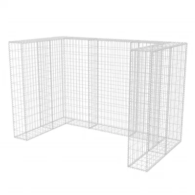 Image de vidaXL Habillage de poubelle en gabion pour 2 tonnes acier 180x100x120cm