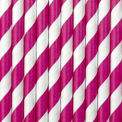 Immagine prodotto di 10 cannucce di carta rosa-bianco