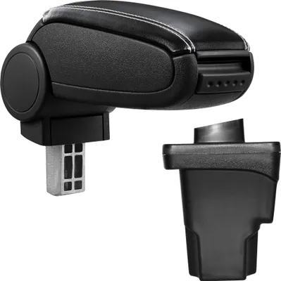 Produktbild von [pro.tec] Mittelarmlehne Passgenau für Seat Leon III Typ 5F ab Bj. 2012 - gepolstert Kunst-Leder schwarz mit weißen Nähten