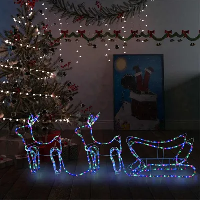 Produktbild von vidaXL Dekoracja świąteczna renifer i sanie zewnętrzne 576 LED
