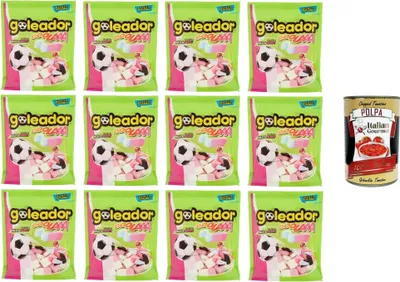 Produktbild von Goleador Ooolaaa Caramelle Gommose Gusto Milk&Berry Ooolaaa Gummibonbons mit Milch- und Beerengeschmack 12x 180gr + Italian Gourmet polpa 400g