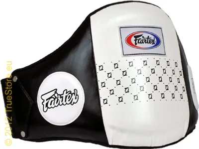 Produktbild von Fairtex BPV1 Leder Bauchpanzer, Farbe Schwarz/Weiß