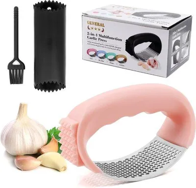 Immagine prodotto di Schiaccia-aglio, acciaio inossidabile 304, pelapatate 2 in 1, ergonomico