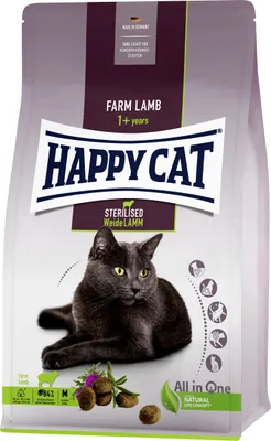 Image de Happy Cat Croquettes stérilisées Adulte Agneau de Prairie 1,3kg