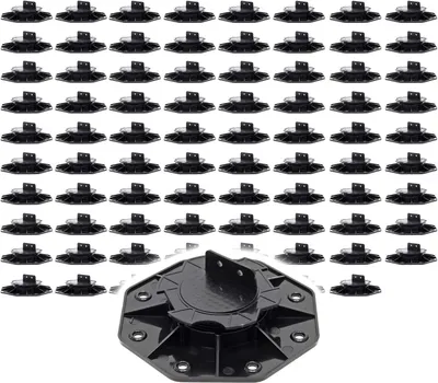 Produktbild von XPOtool Set 80x Stelzlager für Terrassen, 2700kg, 18-28mm, höhenverstellbare Stellfüße für Terrassendielen, Platten und Planken